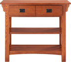Leick Home Mission Impeccable Bookshelf, Solid Wood, 2 Drawers, 2 Shelves - Image 4
