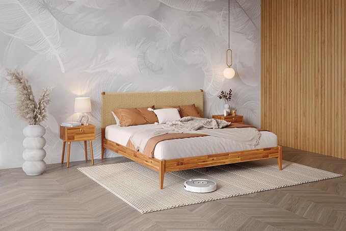 Bme Selina King Size Bed Frame, Handwoven Paper Cord Headboard, US Patent - Image 2