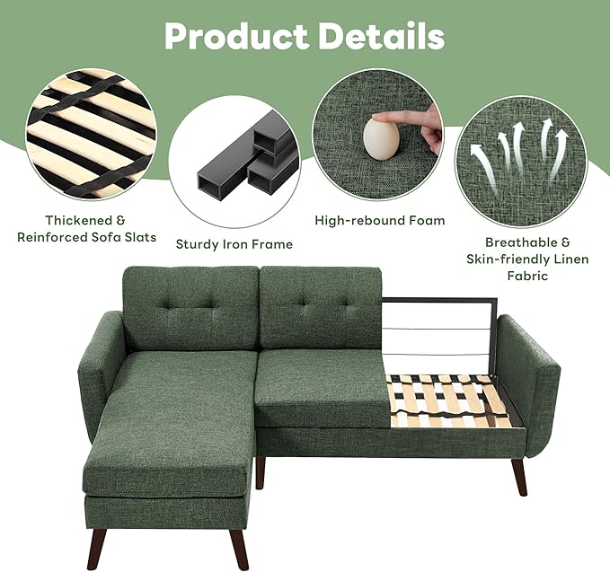 Tbfit L Shaped Couch Sofa, 3 Seater Sofas - Image 6