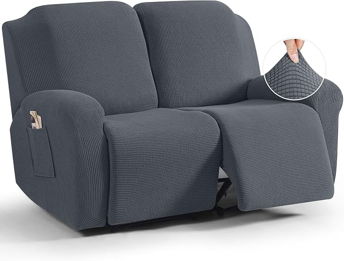 TAOCOCO Recliner Loveseat Slipcover, 6 Pieces Dual Recliner Sofa Covers by TAOCOCO