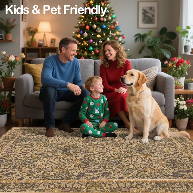 4x6 Area Rug for Bedroom Beside Rug, Laundry Room, Washable Non-Slip Low Pile - Image 5