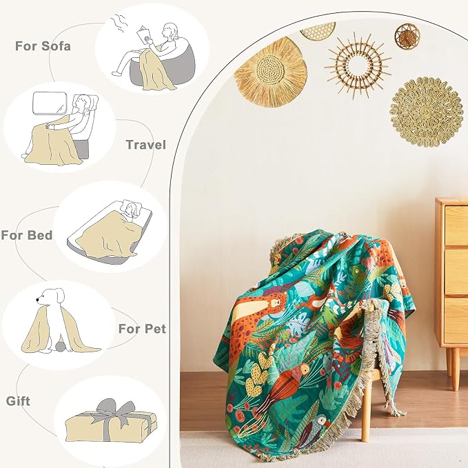 LUTBM Throw Blanket for Bed Couch Sofa Soft Cotton Twin Summer Blankets for - Image 5