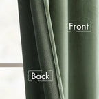 MIULEE Sage Green Velvet Curtains 52x63 inches Luxury Blackout Curtains | - Image 6