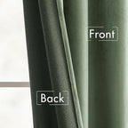 MIULEE Sage Green Velvet Curtains 52x108 inches Luxury Blackout Curtains | - Image 6