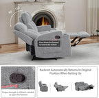 CANMOV Manual Recliner Sofa Set, Fabric Reclining Sofa Chair - Image 6