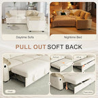 Hanherry Sectional Couch with Pull Out Sofa Bed, Chenille Sleeper Sofa with 2 - Image 5