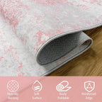 Aelenmu 6x9 Area Rugs for Living Room Washable Bedroom Dining Room Pink | - Image 4