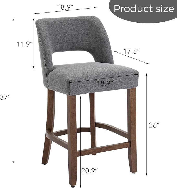 VKNOW Bar Stools Set of 4, Modern Counter Stools - Image 2