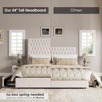 King Size Bed Frame 54" Tall Headboard - Image 5