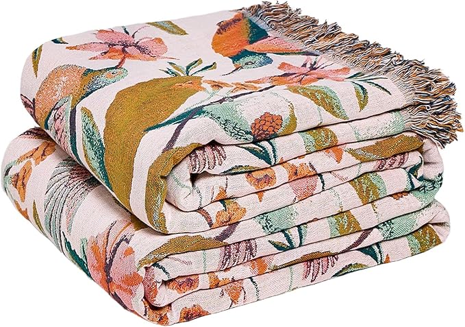LUTBM Boho Throw Blanket for Bed Cotton Blankets Twin Size for Bedroom Living by LUTBMFindYourFreeSpiritatHome