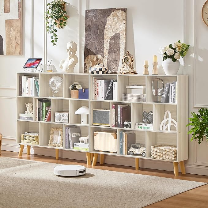 LEYAOYAO 10 Cube Bookshelf, 3 Tier Modern Wide Bookcase - Image 5