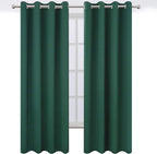 Blackout Curtains 66 x 84 inch/Dark Green Curtains Set of 2 Panels/Thermal - Image 2