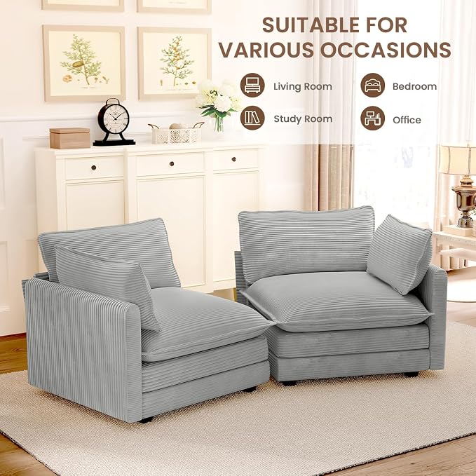 ROWHY 78'' Sectional 2 Seat Cloud Loveseat - Image 6