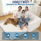 HABUTWAY 49.8" Loveseat Boneless Couch, 4-in-1 Convertible Sofa Bed, Plush Fur - Image 7