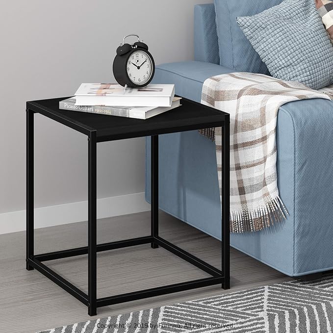 FURINNO Camnus Modern Living End Table, 1 Tier, Metal Frame - Image 2