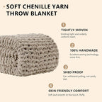 L'AGRATY Chunky Knit Throw Blanket - Image 2