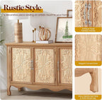 RoyalCraft Buffet Cabinet with Storage, Vintage Solid Wood Sideboard with 3 - Image 3