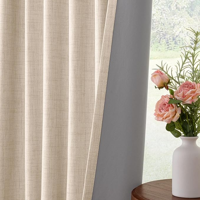 INOVADAY 100% Blackout Linen Curtains - Image 7