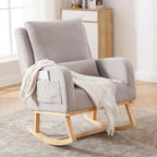 HCHAIRH Rocking Chair Nursery, Sherpa Nursing Rocking Chairs, Upholstered - Image 8