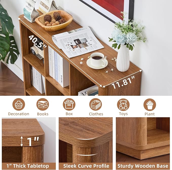 Joaxswe 9 Cube Storage Book Shelf, 40.5" Wide Organizer Bookshelf - Image 4