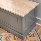 Linon Harris Grey and Maple Solid Pine Backless Nook - Image 5