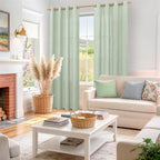 YoungsTex Sage Green Linen Curtains 80 Inches Long - Image 2