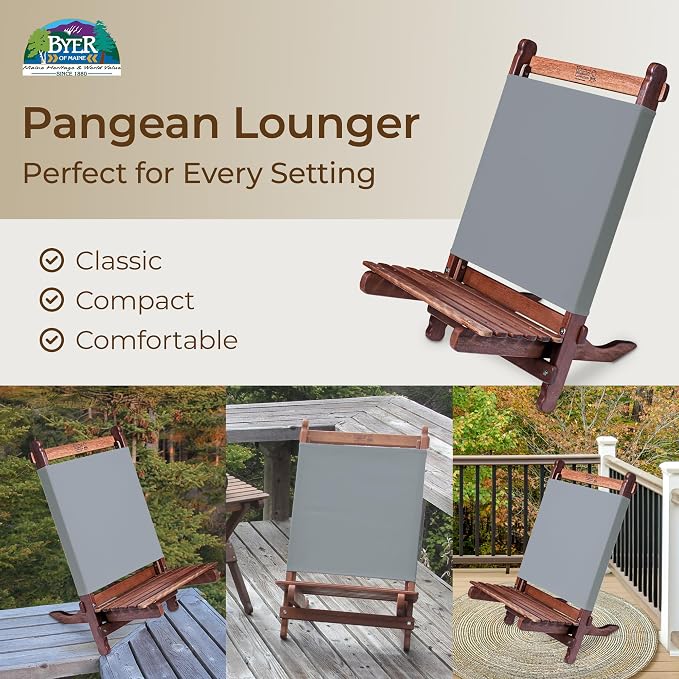 BYER OF MAINE Pangean Lounger Chair – Portable, Lightweight, Foldable Wood and - Image 3