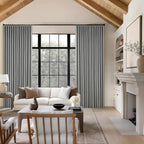 Dark Grey Pinch Pleated Linen Blackout Curtains 90 Inches Long - Image 7