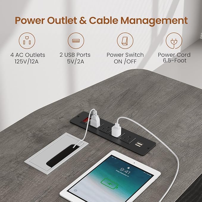 SEDETA 71" Executive Desk with File Cabinet, Large Office Desk with Drawers and - Image 7