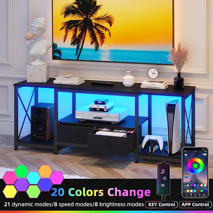 GYIIYUO TV Stand with Fabric Drawers - Image 4