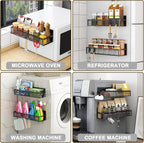 Aufworld Magnetic Spice Rack for Refrigerator, 2 Pack Magnetic Shelf, Fridge - Image 5
