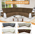 HDCAXKJ 100% Waterproof Reclining Sectional Couch Covers L Shape Recliner Sofa - Image 6
