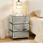 Mirrored Bedside Nightstand, Modern Side Table by HEPMIMZHU
