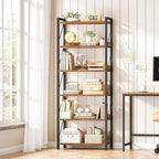 HOOBRO Bookshelf, 6-Tier Industrial Bookcase, Book Shelf Storage Organizer - Image 2