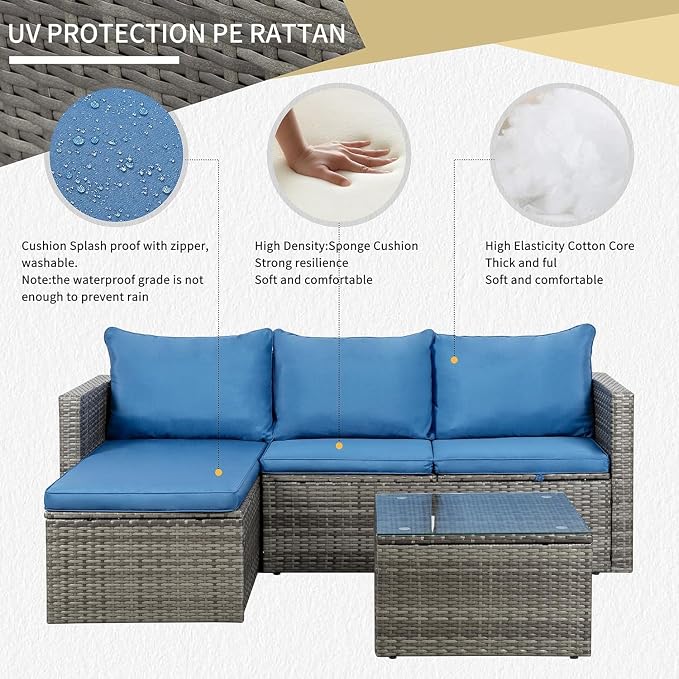 JAMFLY 3-Piece Outdoor Sectional Sofa Set - Image 4