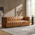 HULALA HOME 83" Genuine Leather Sofa by HULALAHOME