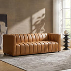 HULALA HOME 83" Genuine Leather Sofa by HULALAHOME