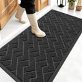 OLANLY Front Door Mat Outside 47x23, All-Season Absorbent Rubber Doormat | Black by OLANLY
