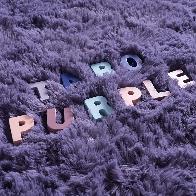6x9 Large Taro Purple Fluffy Soft Area Rug Non-Slip - Image 8