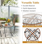 Tangkula 3 Pieces Patio Conversation Bistro Set, Outdoor Wicker Furniture - Image 6