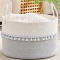 KAKAMAY Cotton Rope Storage Basket, Woven Hamper by KAKAMAY