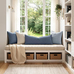 MIULEE Decorative Linen Lumbar Pillow Cover 14x36 Inch Blue Ashes | Boho - Image 5