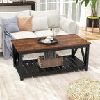 ChooChoo Black Coffee Table, Rustic Vintage Table - Image 4