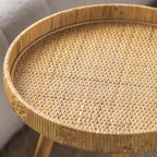 Round Side Table, Boho Circle End Table Coffee Table - Image 8