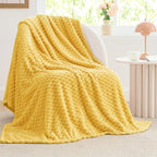 BEDELITE Yellow Twin Blanket for Couch, Soft Cozy Gifts for Women, 60 * 80 | 3D - Image 2