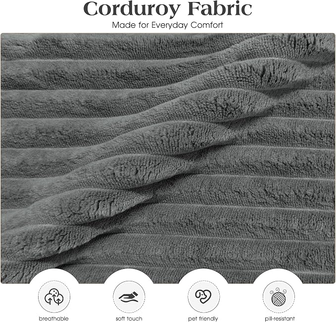 Ihanherry 59-inch Corduroy Convertible Sofa Bed - Image 4