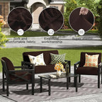 8Pcs Outdoor Cushion Covers, Elastic Patio Cushion Covers | Washable, - Image 4