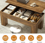 FABATO 41.7'' Lift Top Coffee Table, Wooden Rectangle Coffee Table - Image 6