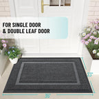 OLANLY Front Door Mat Outside 35x23, All-Season Heavy-Duty Rubber Doormat | Grey - Image 2