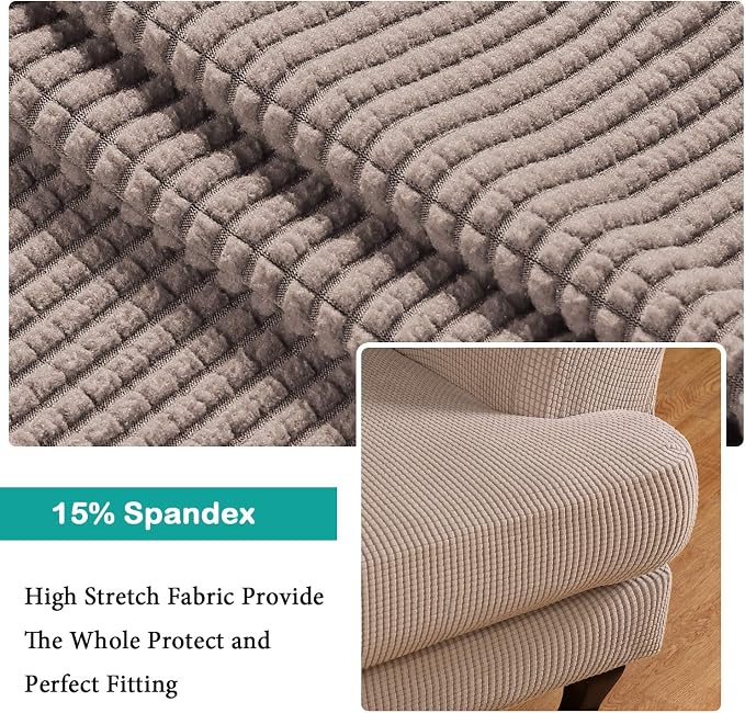 Turquoize Wingback Chair Covers 2 Piece Wing Chair Slipcover Stretch Slipcovers - Image 4